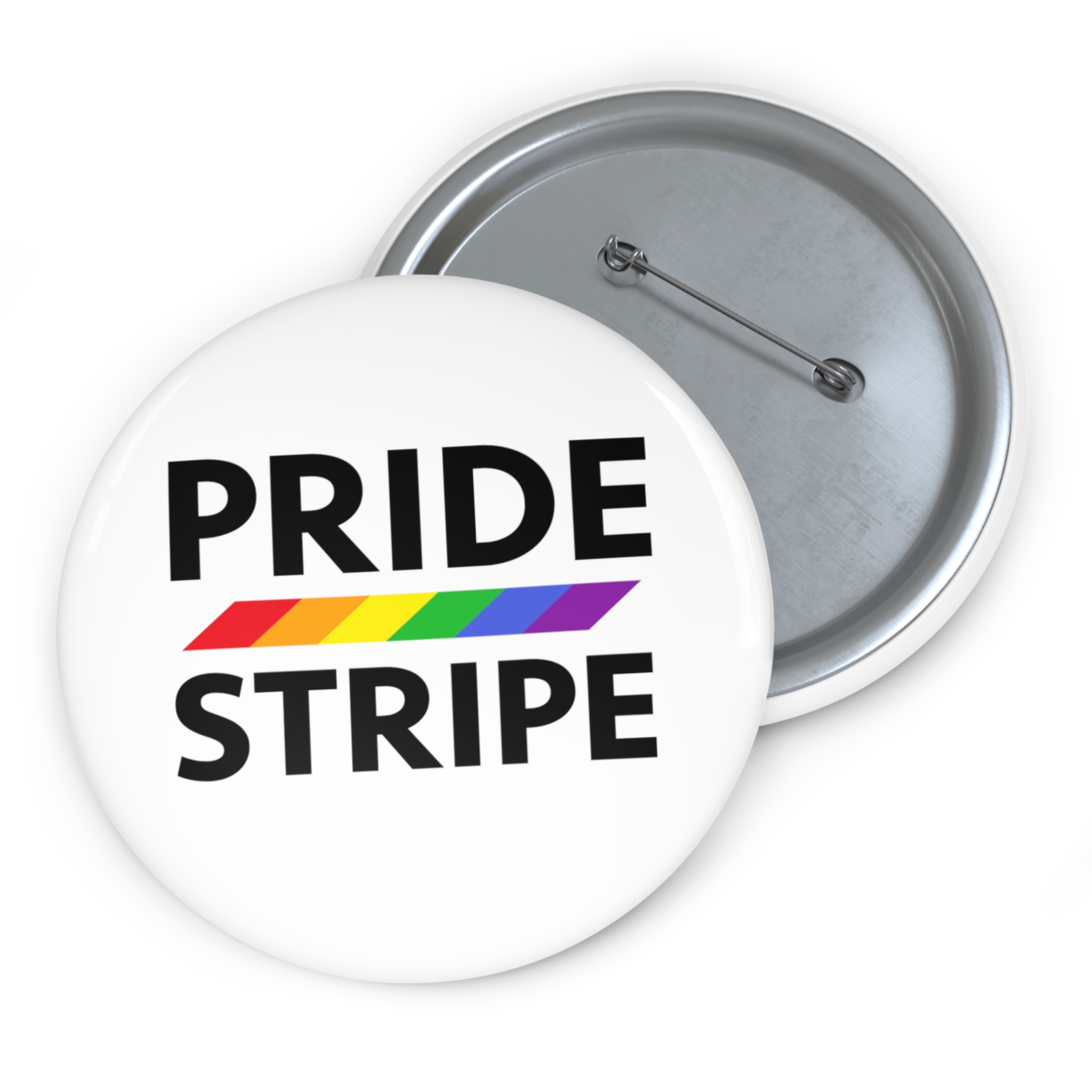 Pride Stripe Logo Pin Button - Image 5