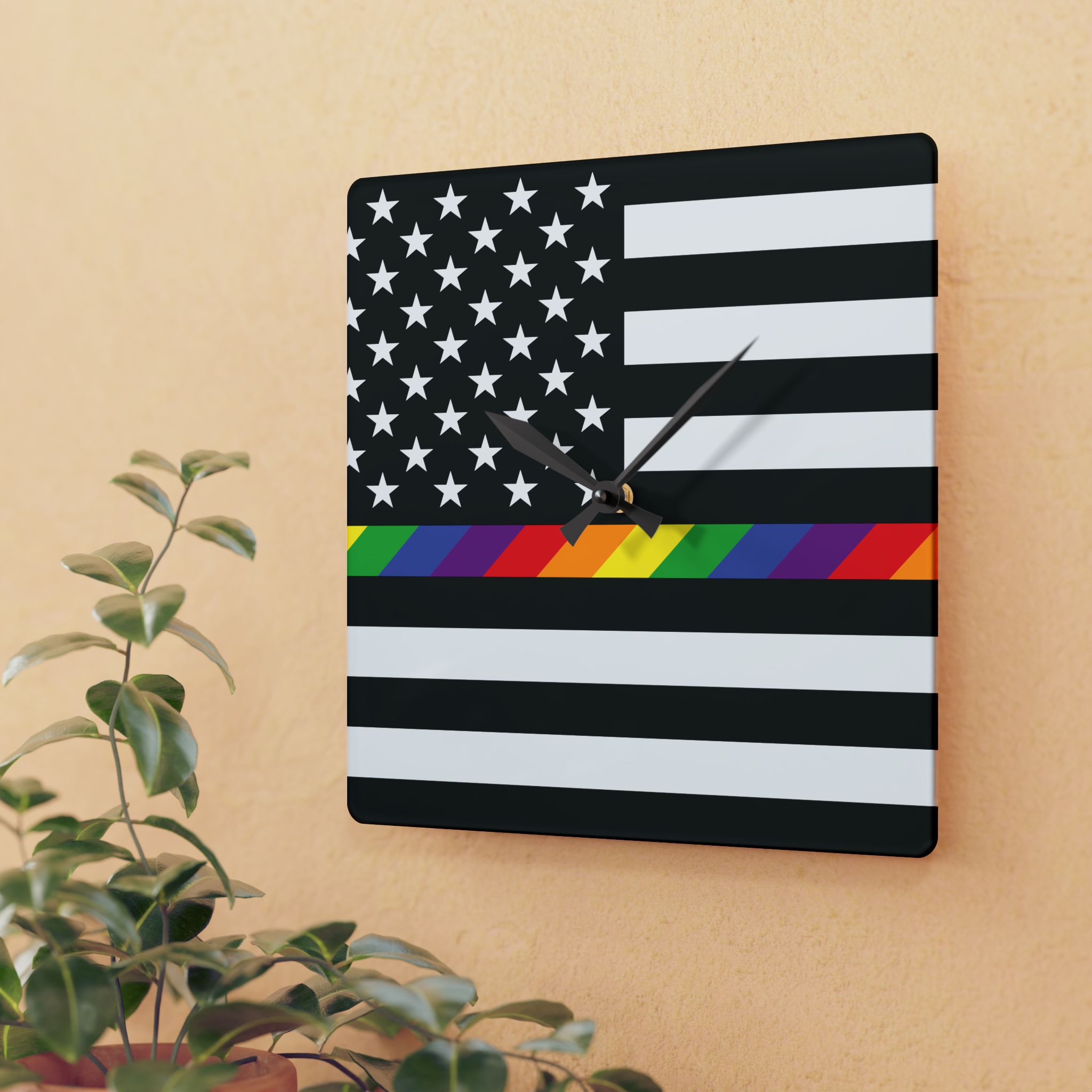 Pride Stripe Acrylic Wall Clock - Image 3