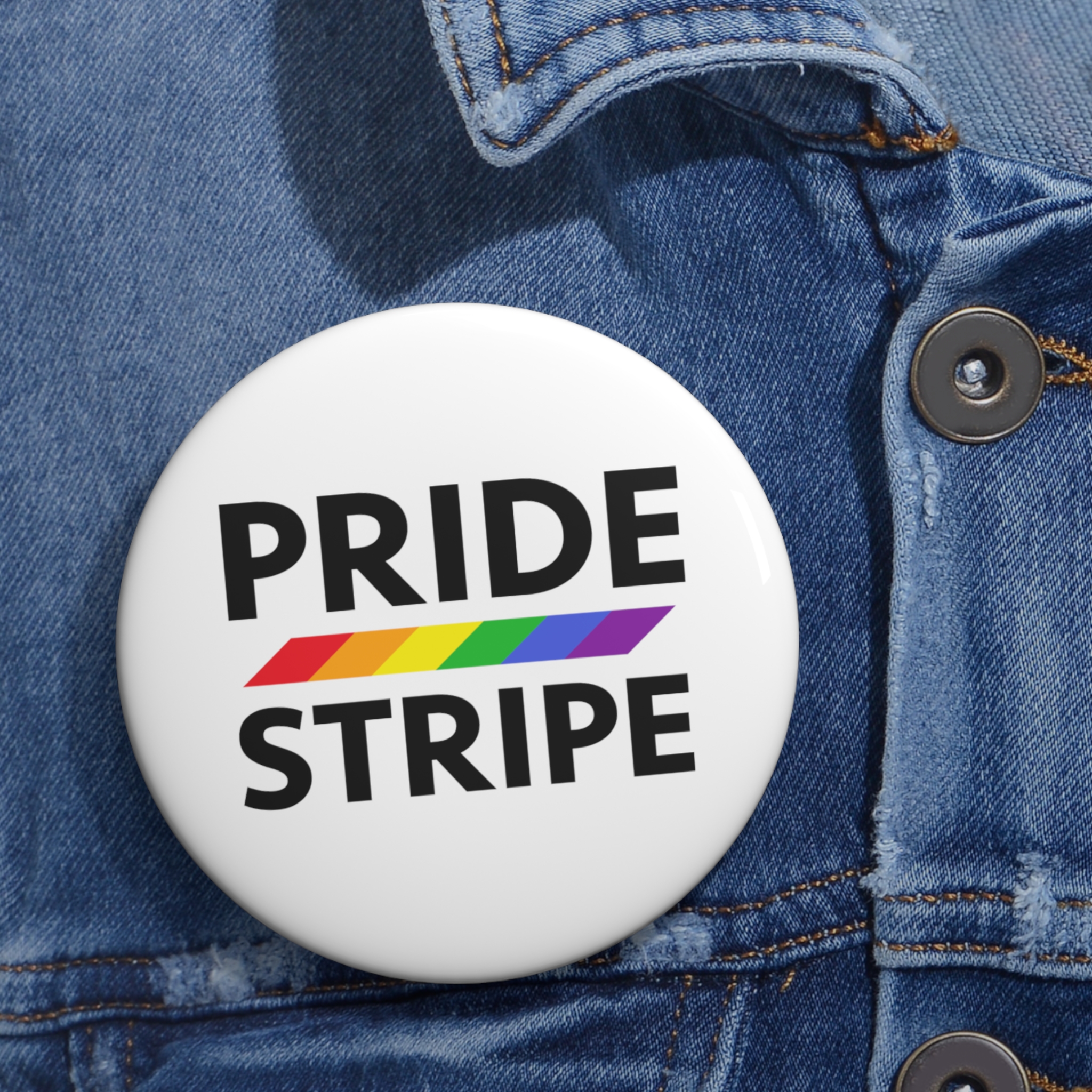 Pride Stripe Logo Pin Button - Image 6