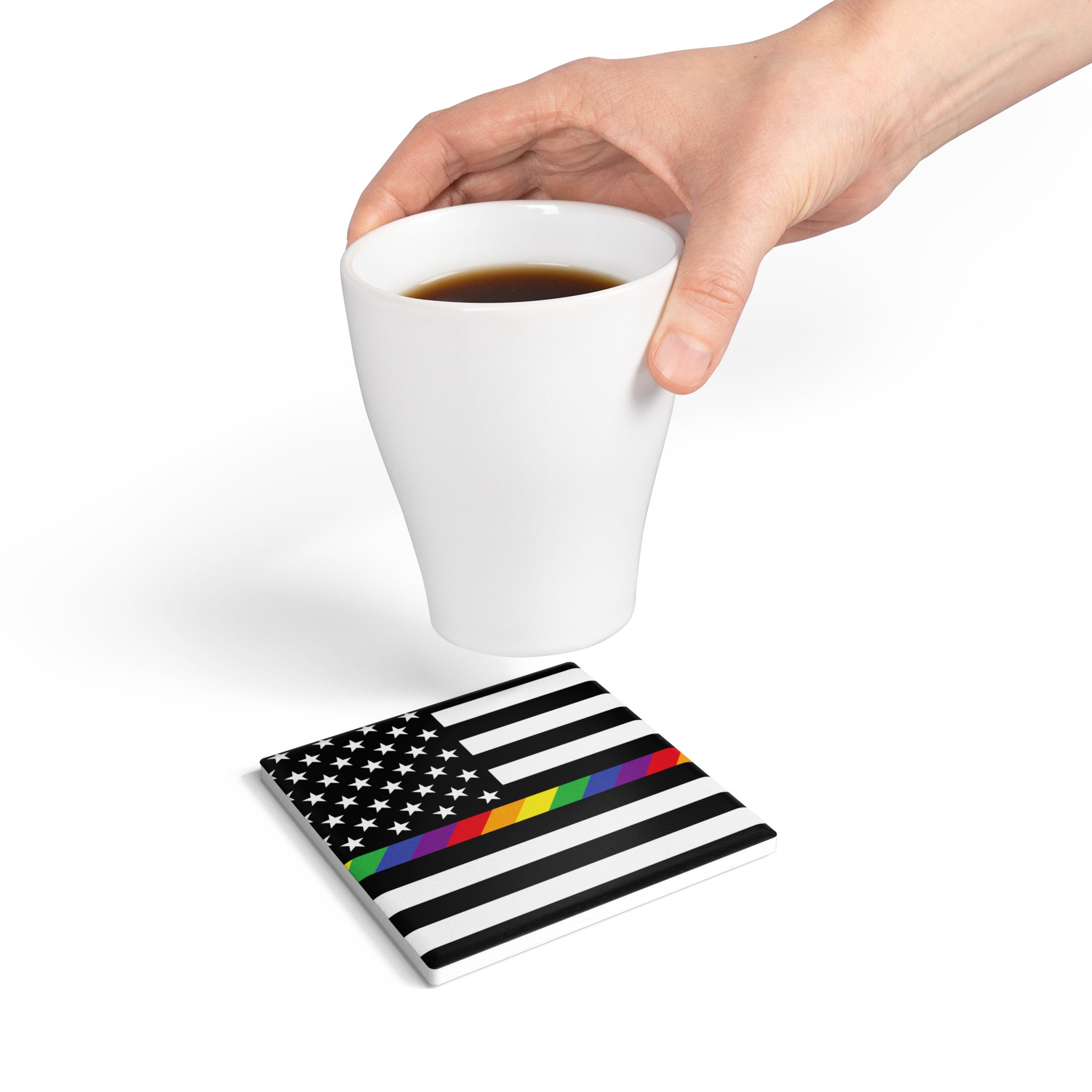 Pride Stripe Premium Ceramic Coaster - Image 8