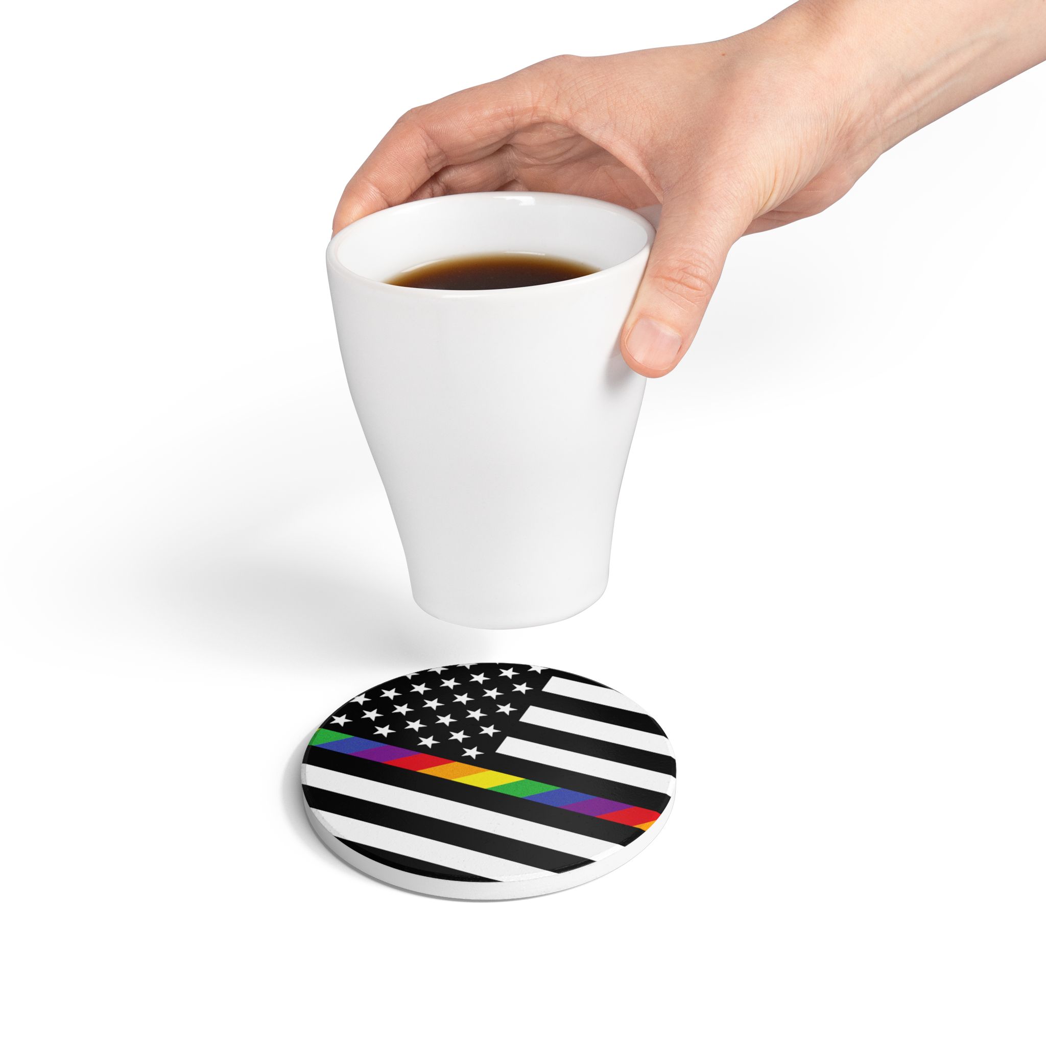 Pride Stripe Premium Ceramic Coaster - Image 4