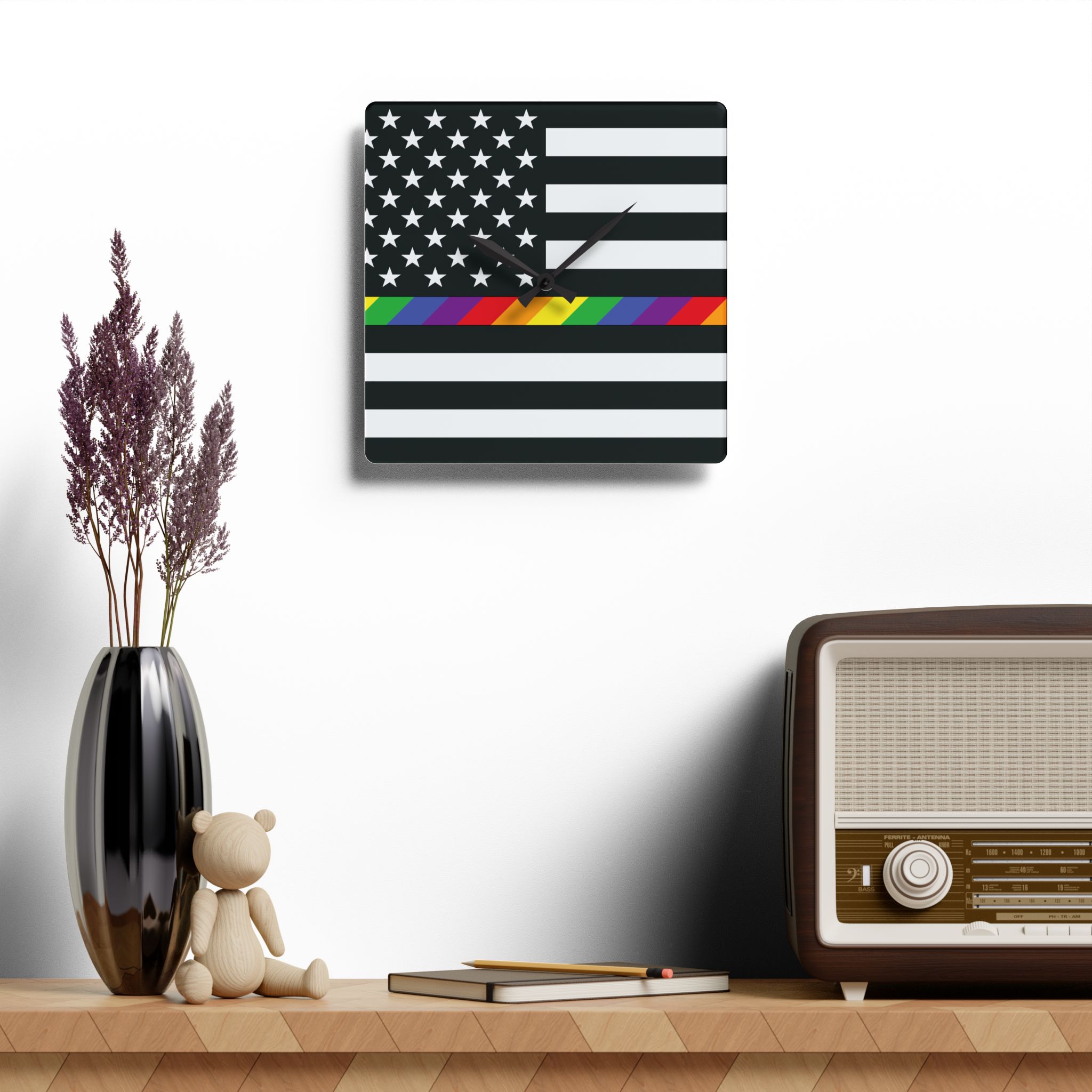 Pride Stripe Acrylic Wall Clock - Image 4