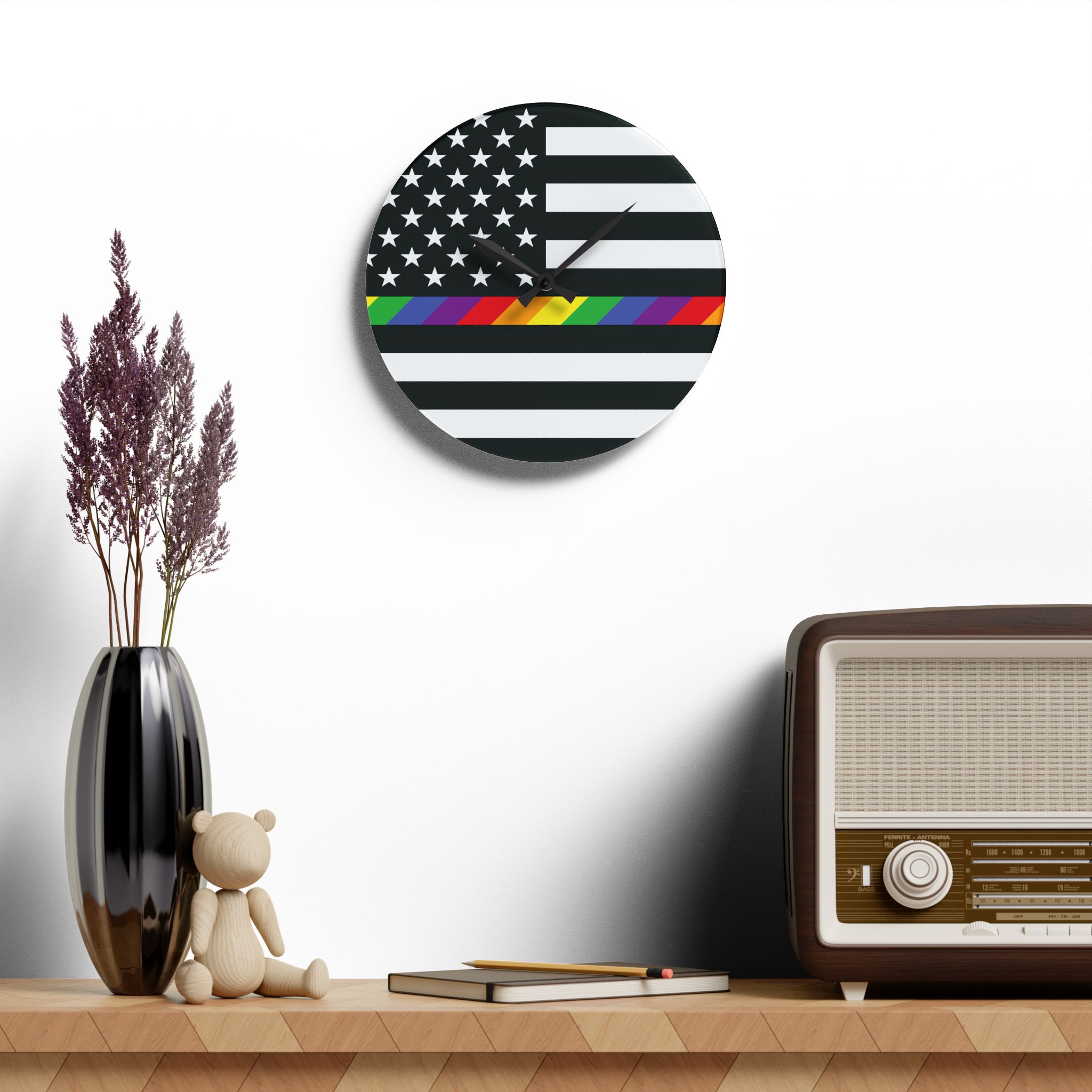 Pride Stripe Acrylic Wall Clock - Image 8
