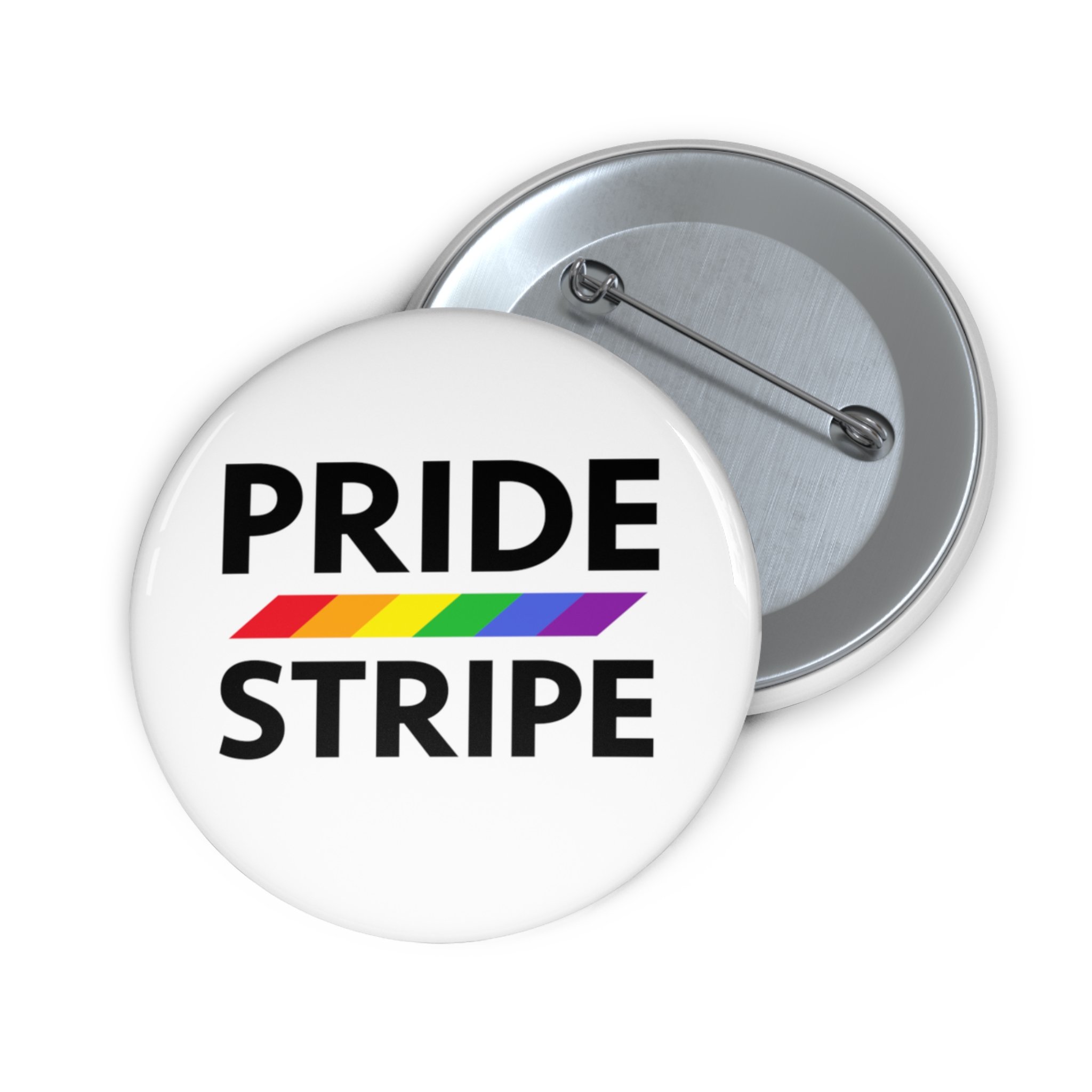 Pride Stripe Logo Pin Button - Image 3